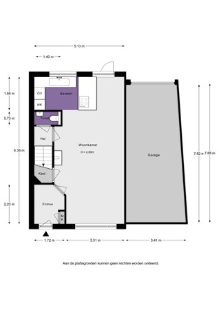 Floorplan - Van Vollenhovenstraat 10, 3265 BX Piershil